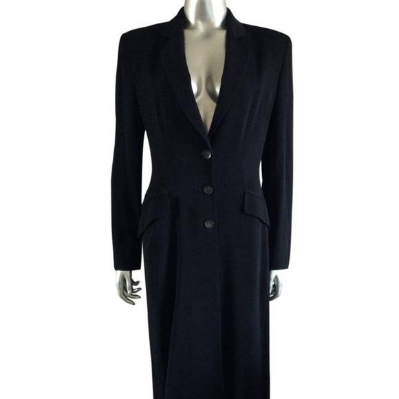 Alberta Ferretti Jackets & Blazers - Vintage Alberta Ferretti Long Black Coat